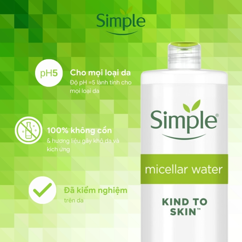 Tẩy Trang Simple Kind To Skin Micellar Cleansing Water 400ml (Mẫu Mới)