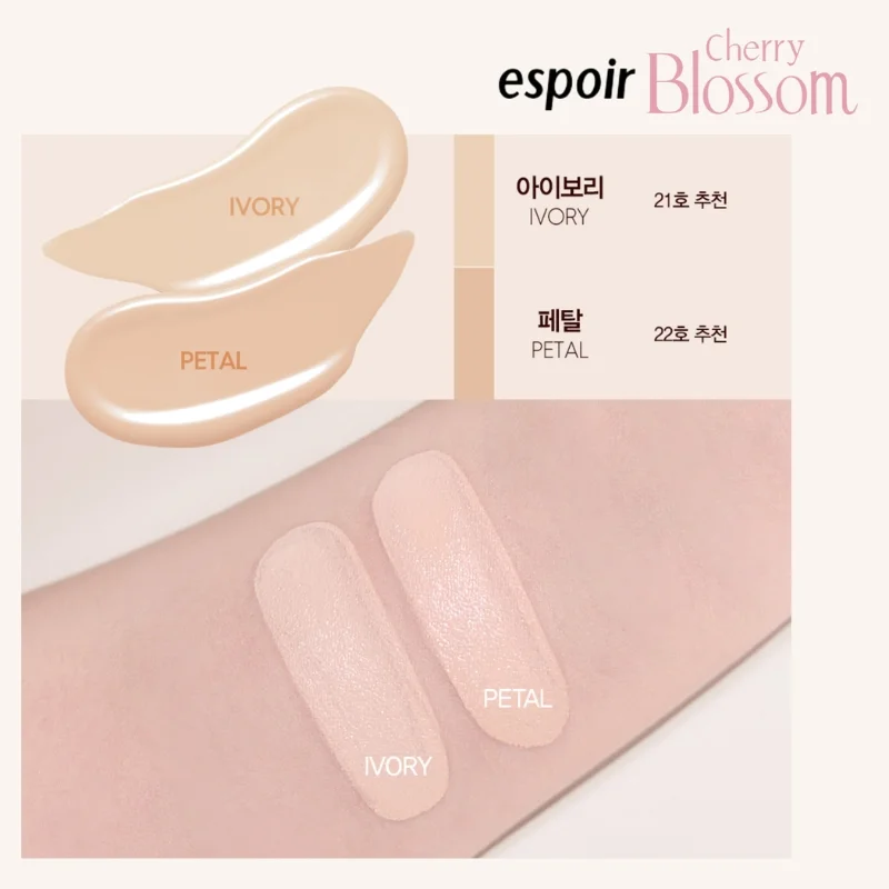 Phấn Nước 2 Lõi Espoir Pro Tailor Be Velvet Cover Cushion SPF34+ (Cherry Blossom Edition) - 21 Ivory