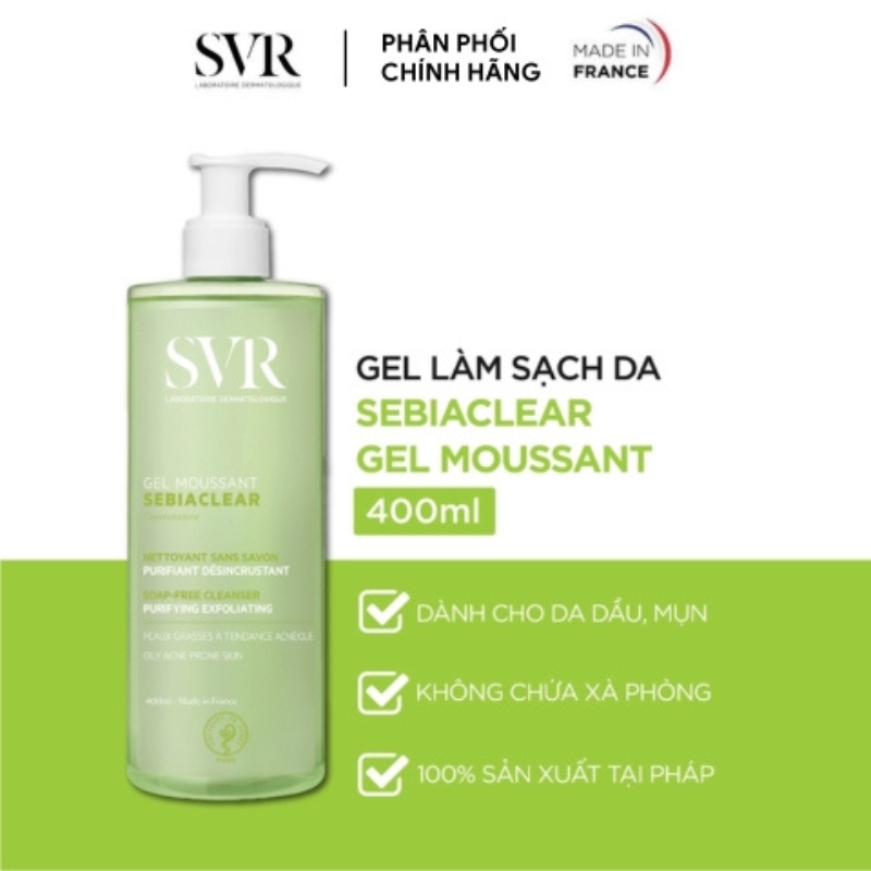 Gel Rửa Mặt SVR Cho Da Dầu Sebiaclear Gel Moussant (Nhập Khẩu) (Mẫu Mới)