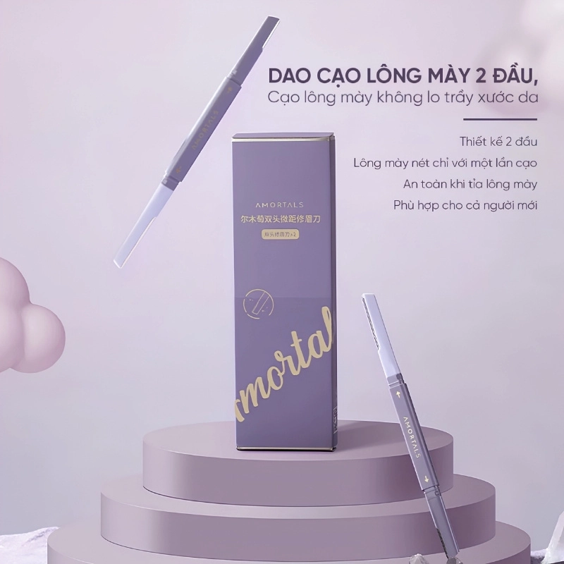 Dao Cạo Lông Mày Amortals Double Headed Maccro Eyebrow (Mẫu Mới)