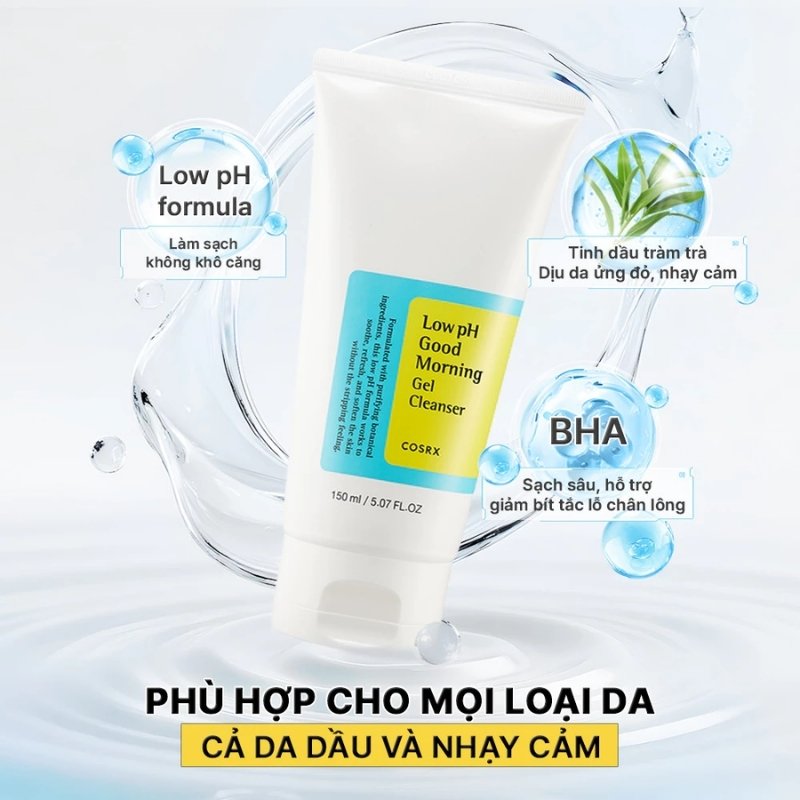 Sữa Rửa Mặt Cosrx Tràm Trà Low pH Good Morning Gel Cleanser