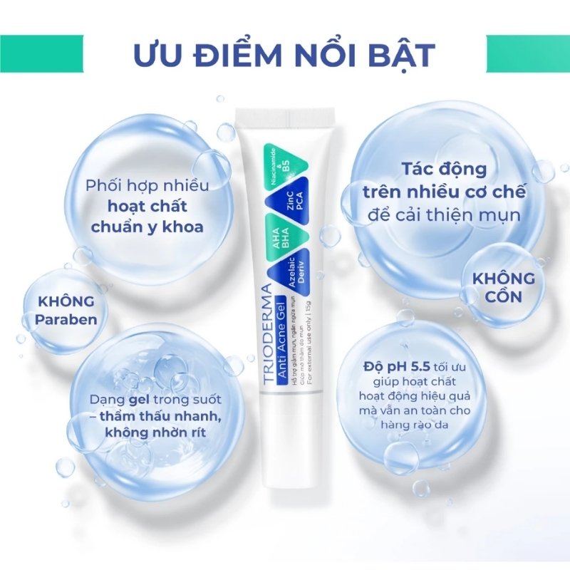 Gel Chấm Mụn Trioderma Anti Acne Gel 15g