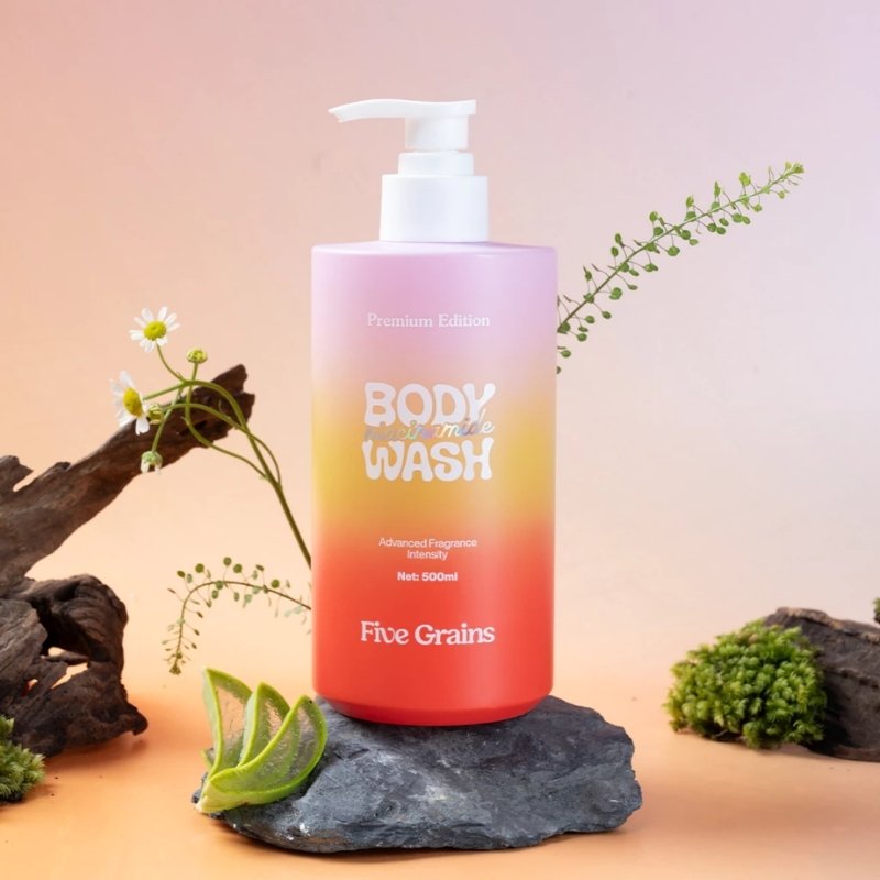 Sữa Tắm Sáng Da Hương Nước Hoa Five Grains Niacinamide Body Wash 500ml (Premium Edition)