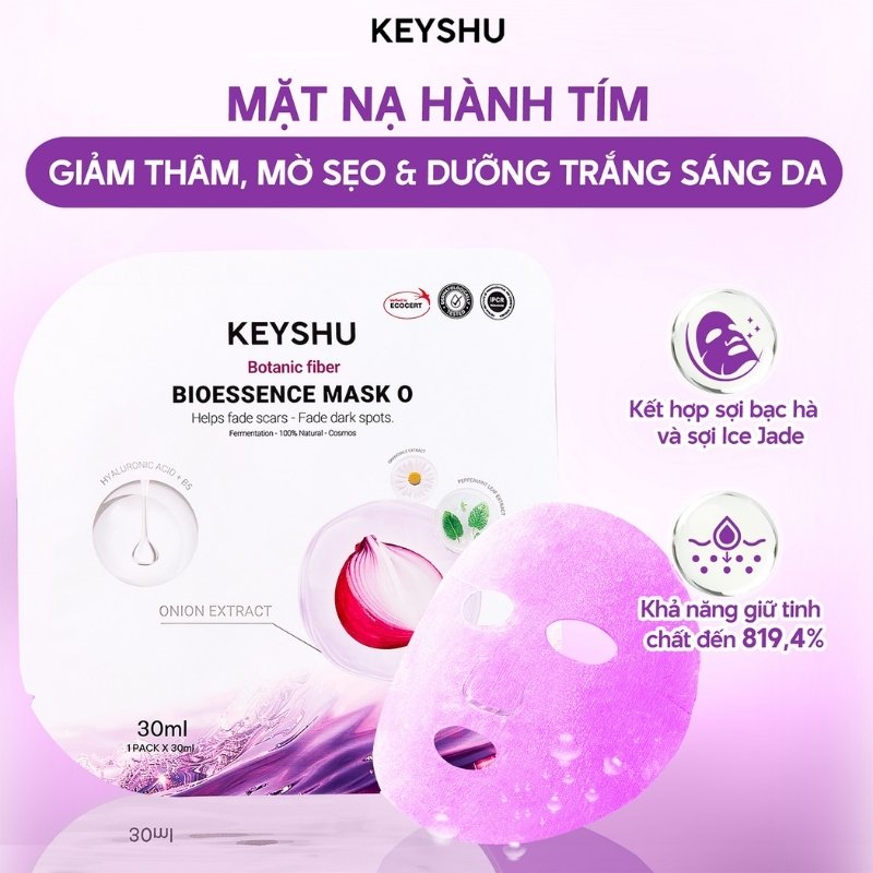 Mặt Nạ Sợi Keyshu Bioessence Mask 0 GLB 30ml (Mẫu Mới) - Botanic (Hành Tím)
