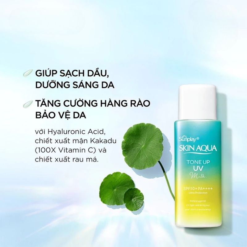 Sữa Chống Nắng Hiệu Chỉnh Sắc Da Skin Aqua Tone Up UV Milk 50g (Mint Green) (Nhập Khẩu)