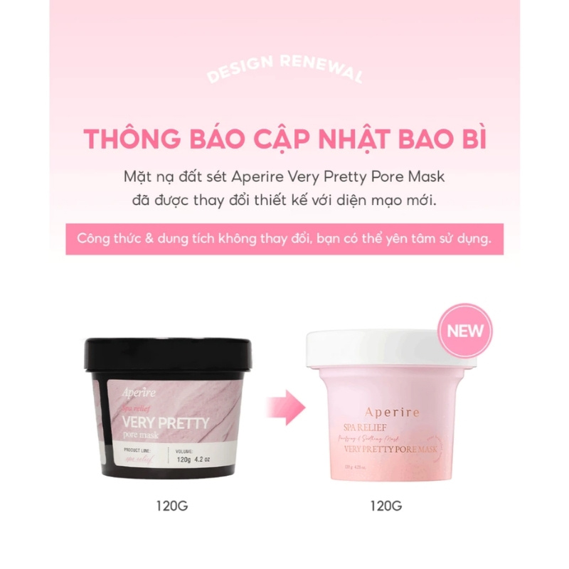 Mặt Nạ Đất Sét Quả Mọng, Thải Độc & Làm Sáng Da Aperire Spa Relief Verry Pretty Pore Mask 120g (Mẫu Mới)