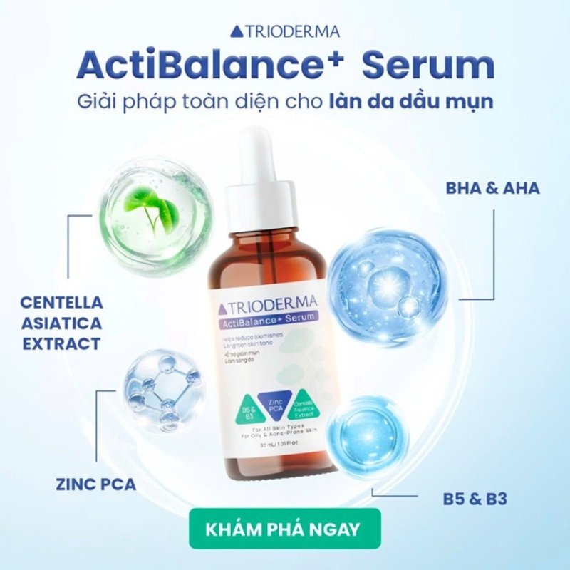 Tinh Chất Hỗ Trợ, Giảm Mụn, Mờ thâm Trioderma ActiBalance+ 30ml