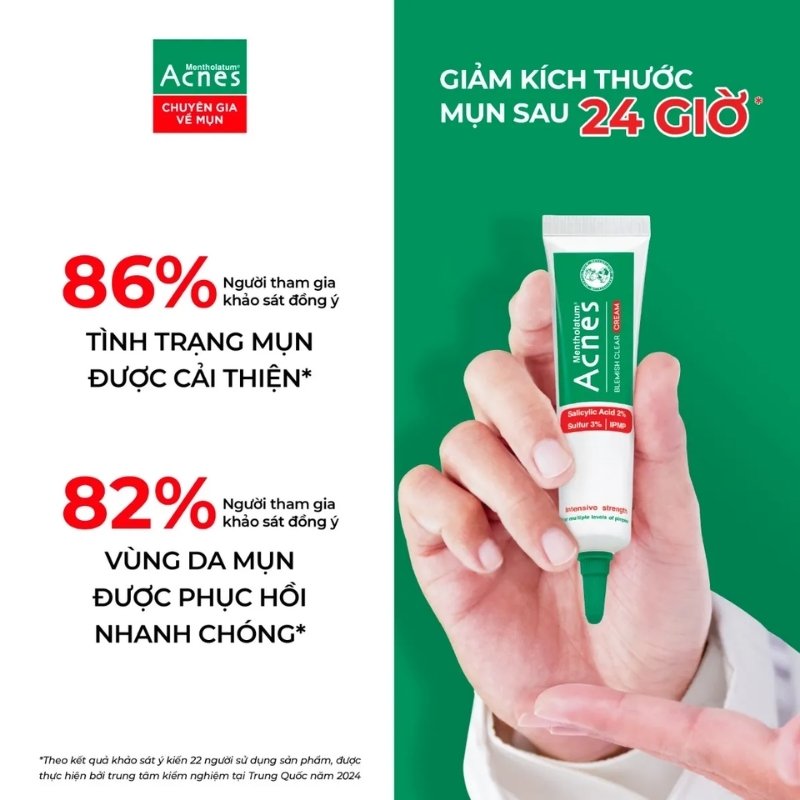Kem Chấm Mụn Chuyên Sâu Acnes Blemish Clear Cream 10g