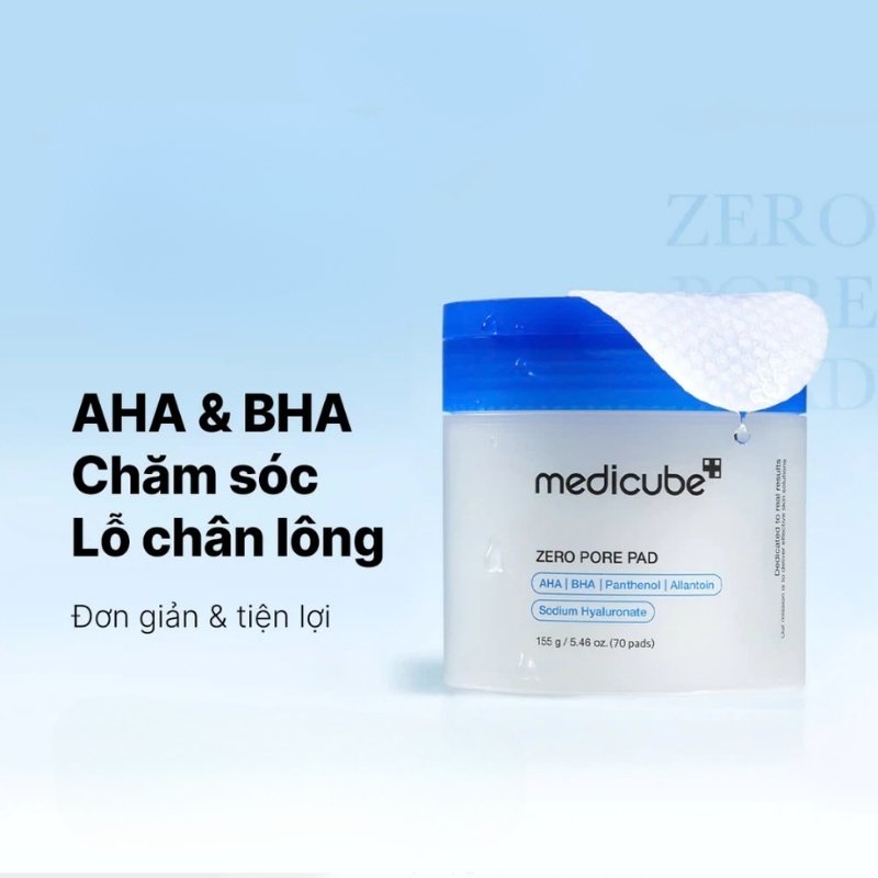 Toner Pad Hỗ Trợ Thu Nhỏ Lỗ Chân Lông, Mềm Mịn Da Medicube Zero Pore Pad 2.0 (70 Miếng) (Mẫu Mới) (Nhập Khẩu)