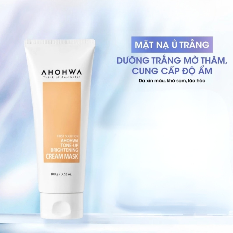 Mặt Nạ Kem Ủ Trắng Ahohwa Tone-Up Brightening Cream Mask 100g (Nhập Khẩu)