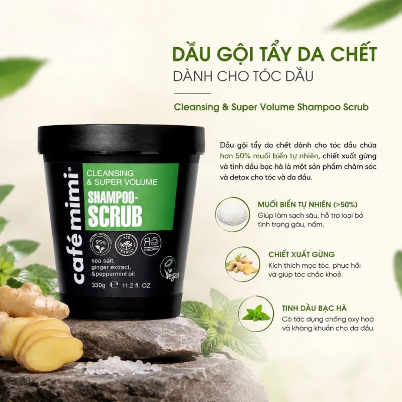 Dầu Gội Tẩy Tế Bào Chết Da Đầu Cafe Mimi Nga 330g (Nhập Khẩu)