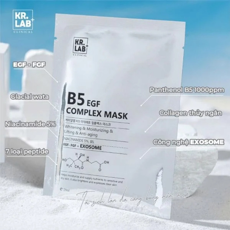 Mặt Nạ Cấp Ẩm Phục Hồi Kr.Lab+ B5 EGF Complex Mask 25ml (Mẫu Mới 2026)