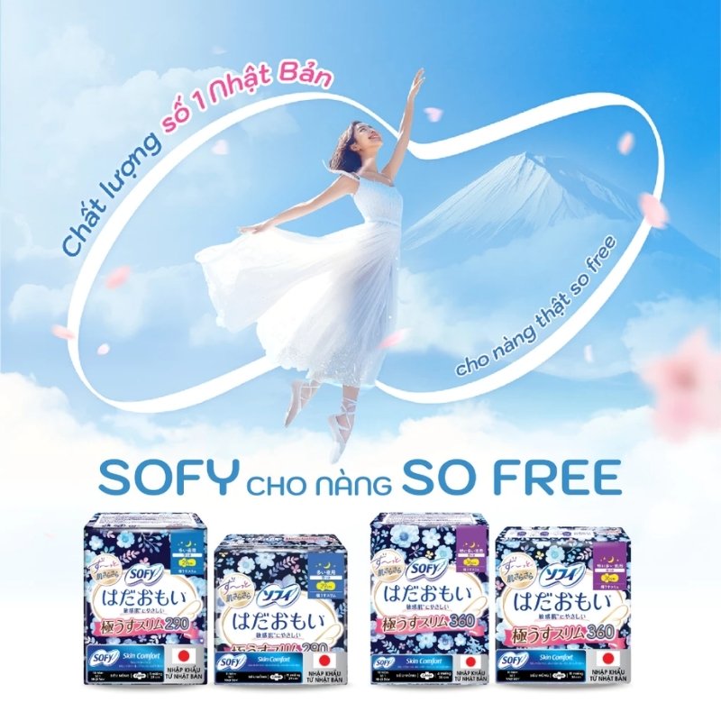 Băng Vệ Sinh Sofy Skin Comfort Đêm Siêu Mỏng Cánh 29cm - 8 Miếng