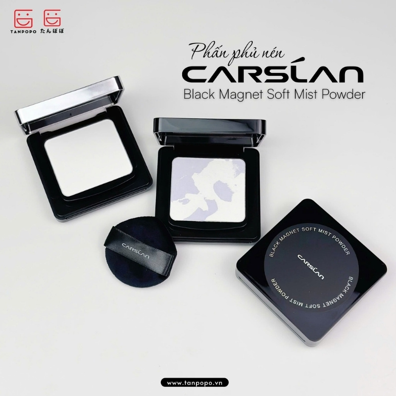 Phấn Phủ Nén Carslan 2.0 Black Magnet Soft Focus Powder 8g (Vỏ Trắng) - 02 Siêu Kiềm Dầu