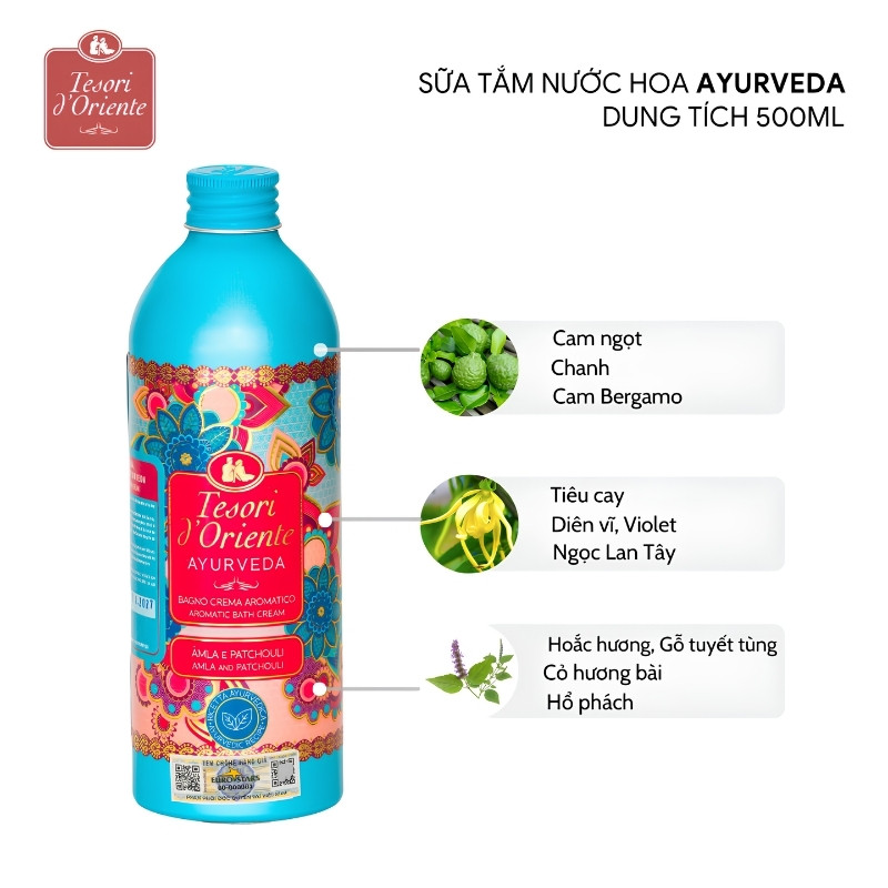 Sữa Tắm Nước Hoa Ý Tesori d'Oriente 500ml