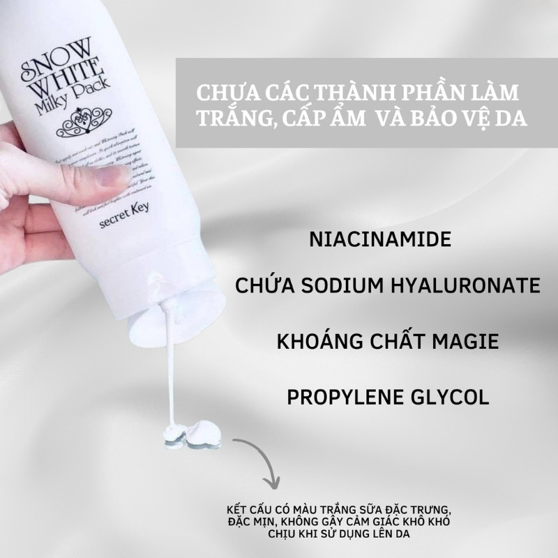 Kem Tắm Trắng Secret Key Snow White Milky Pack 200g