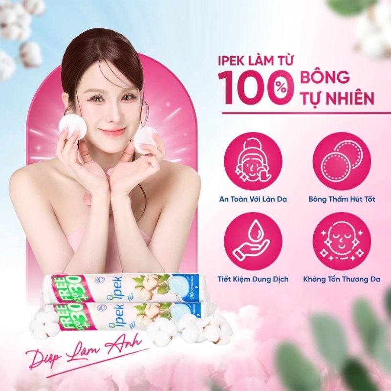 Bông Tẩy Trang Ipek 150 Miếng (Mẫu Mới)