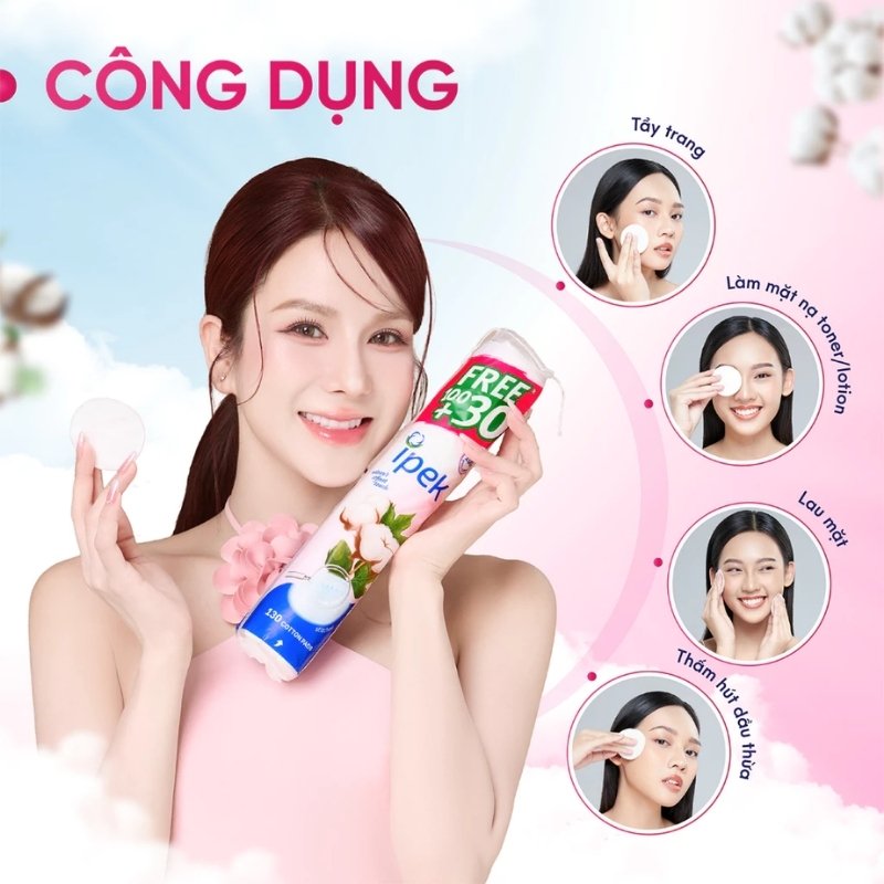 Bông Tẩy Trang Ipek 150 Miếng (Mẫu Mới)
