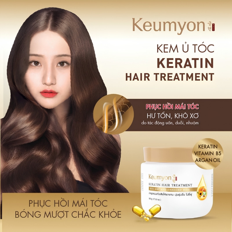 Kem Ủ Tóc Keumyon Keratin Giúp Tóc Chắc Khoẻ, Giảm Chẻ Ngọn Hair Treatment 500g (Nhập Khẩu)
