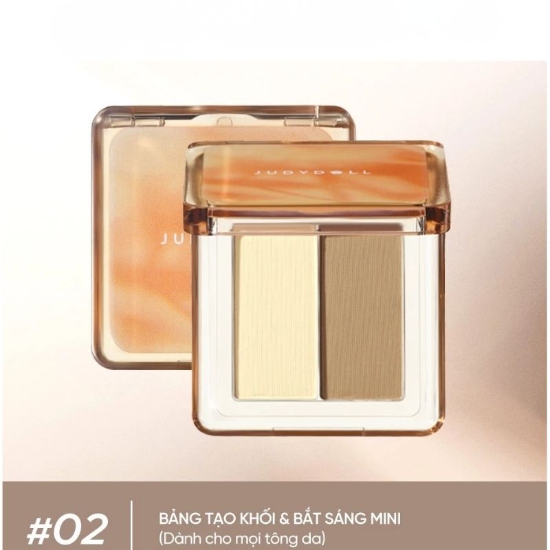 Phấn Bắt Sáng Và Tạo Khối Judydoll Highlight & Contour (Mini 2g) - 02