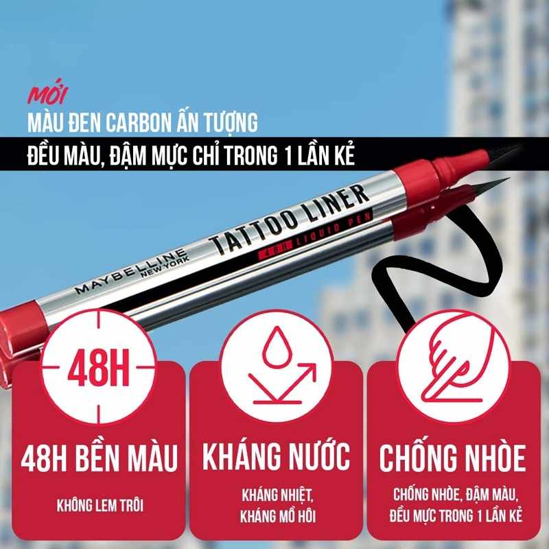 Kẻ Mắt Nước Maybelline New York Tattoo Liner 48H Liquid Pen 7ml