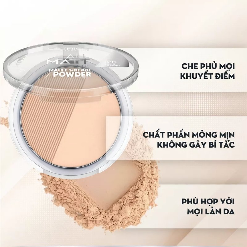 Phấn Phủ Kiềm Dầu Catrice All Matt Plus Shine Control Powder 10g