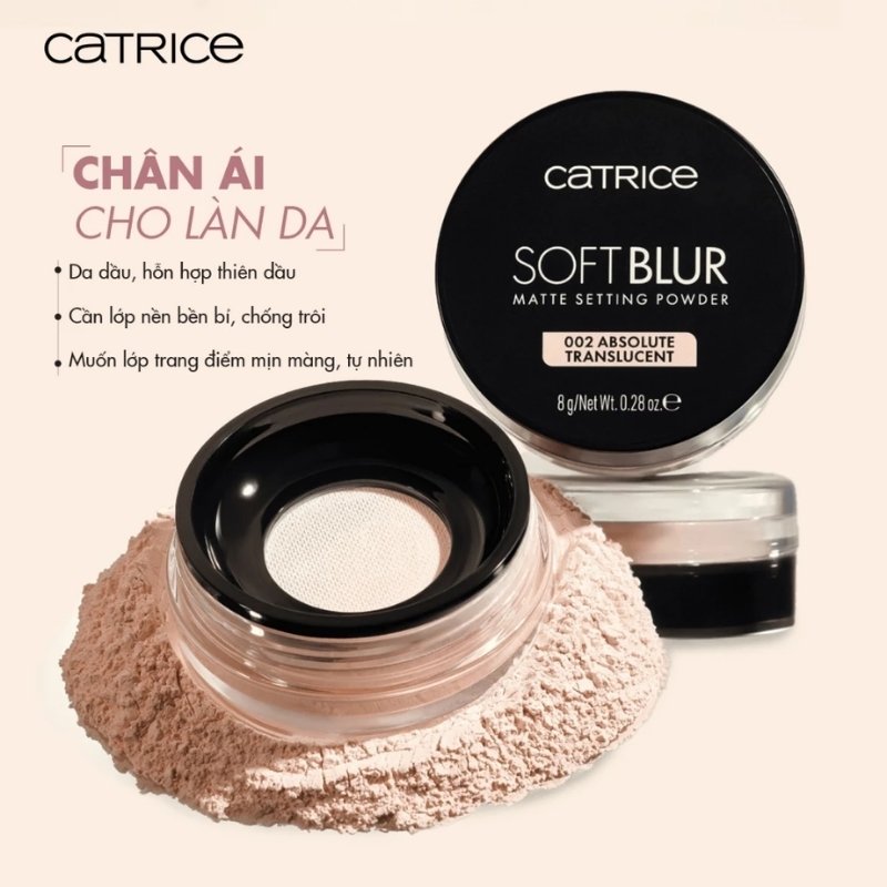 Phấn Phủ Dạng Bột Kiềm Dầu Catrice Soft Blur Matte Setting Powder 8g - 020 Light