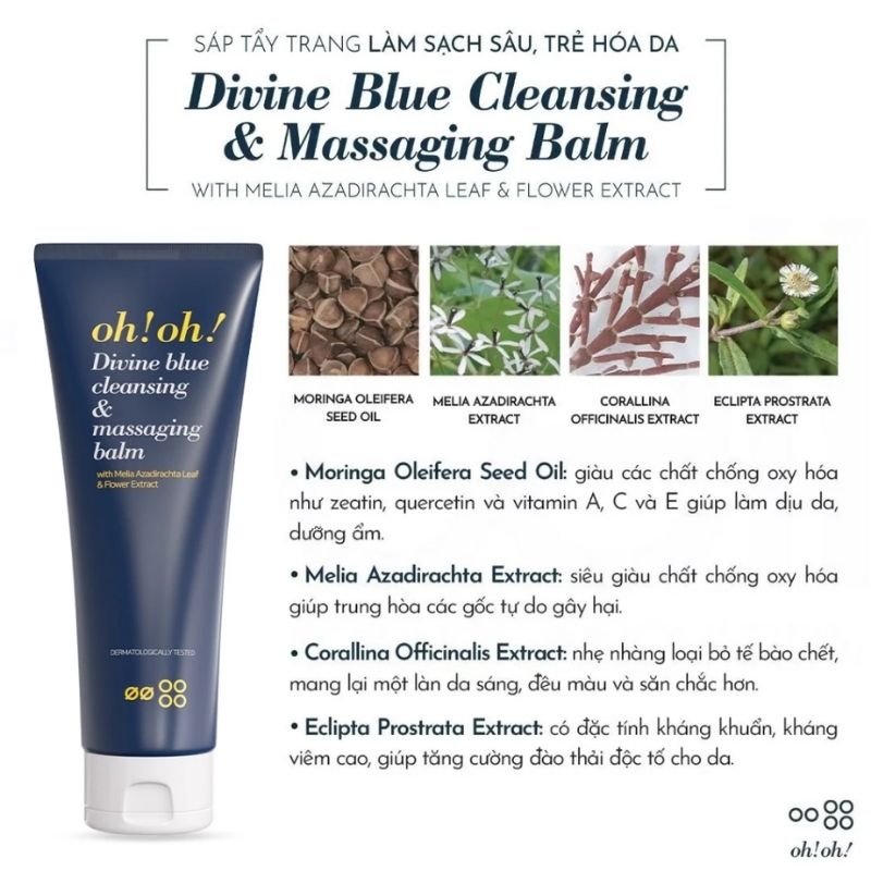 Sáp Tẩy Trang Oh!Oh! Divine Blue Cleansing & Massaging Balm 30ml