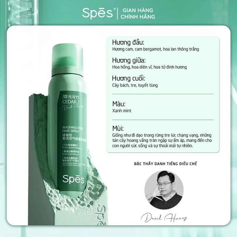 Dầu Gội Khô Spes Washing Free Hair Spray 72h 150ml (Mẫu Mới)