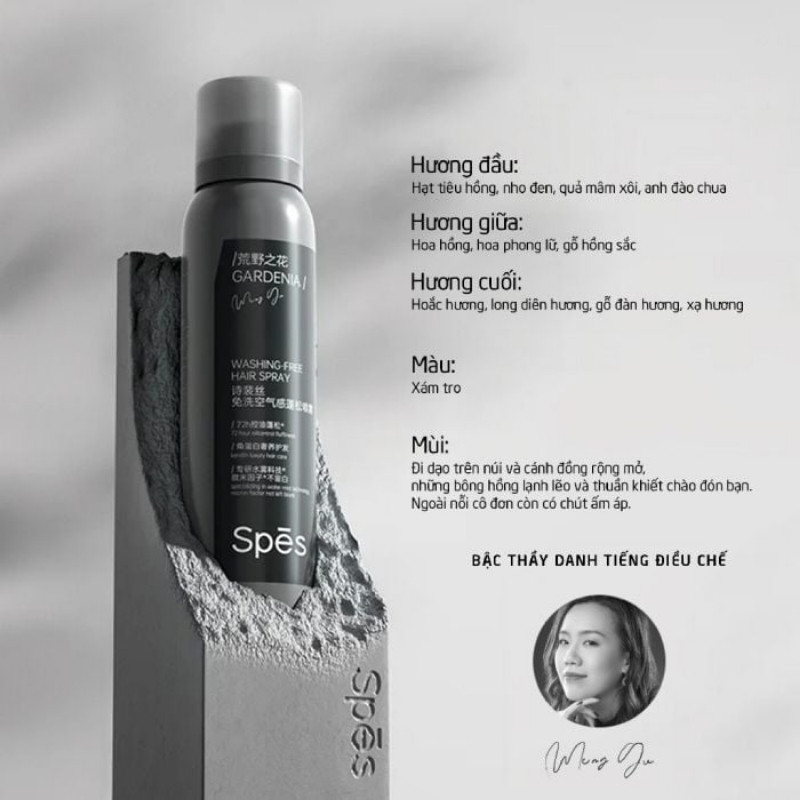 Dầu Gội Khô Spes Washing Free Hair Spray 72h 150ml (Mẫu Mới)