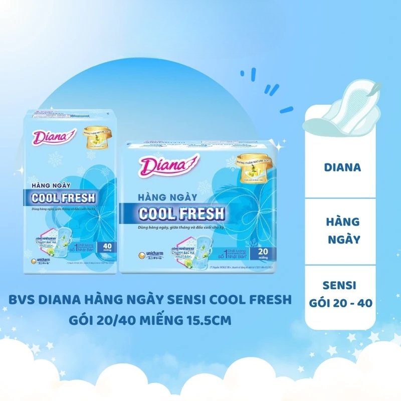 Băng Vệ Sinh Diana Sensi Cool Fresh (Hàng Ngày)