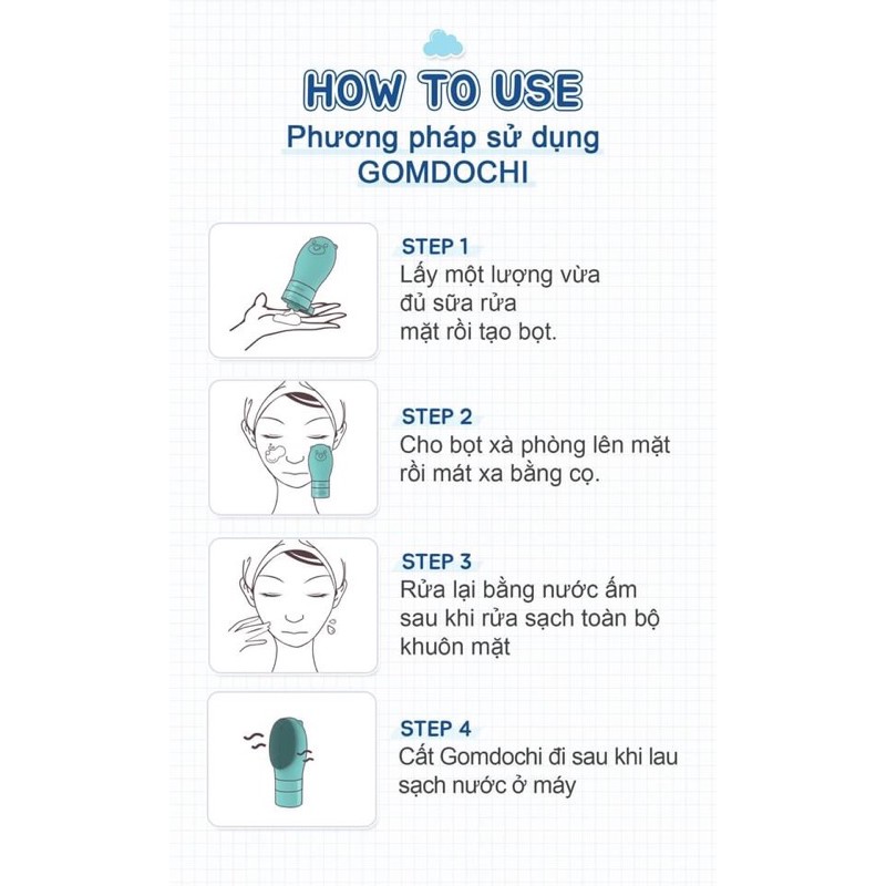 Sữa Rửa Mặt Kèm Cọ Rửa Mặt Silicone 2 In 1 Wellderma Gomdochi Foam Cleanser 60ml