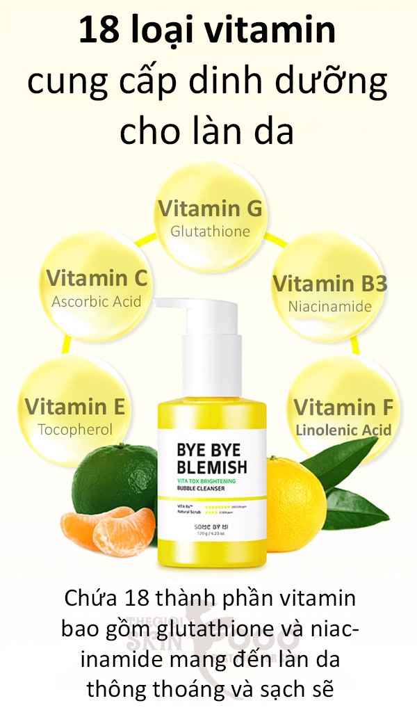 Sữa Rửa Mặt Tạo Bọt Some By Mi Bye Bye Blemish Vita Tox Brightening Bubble 120g
