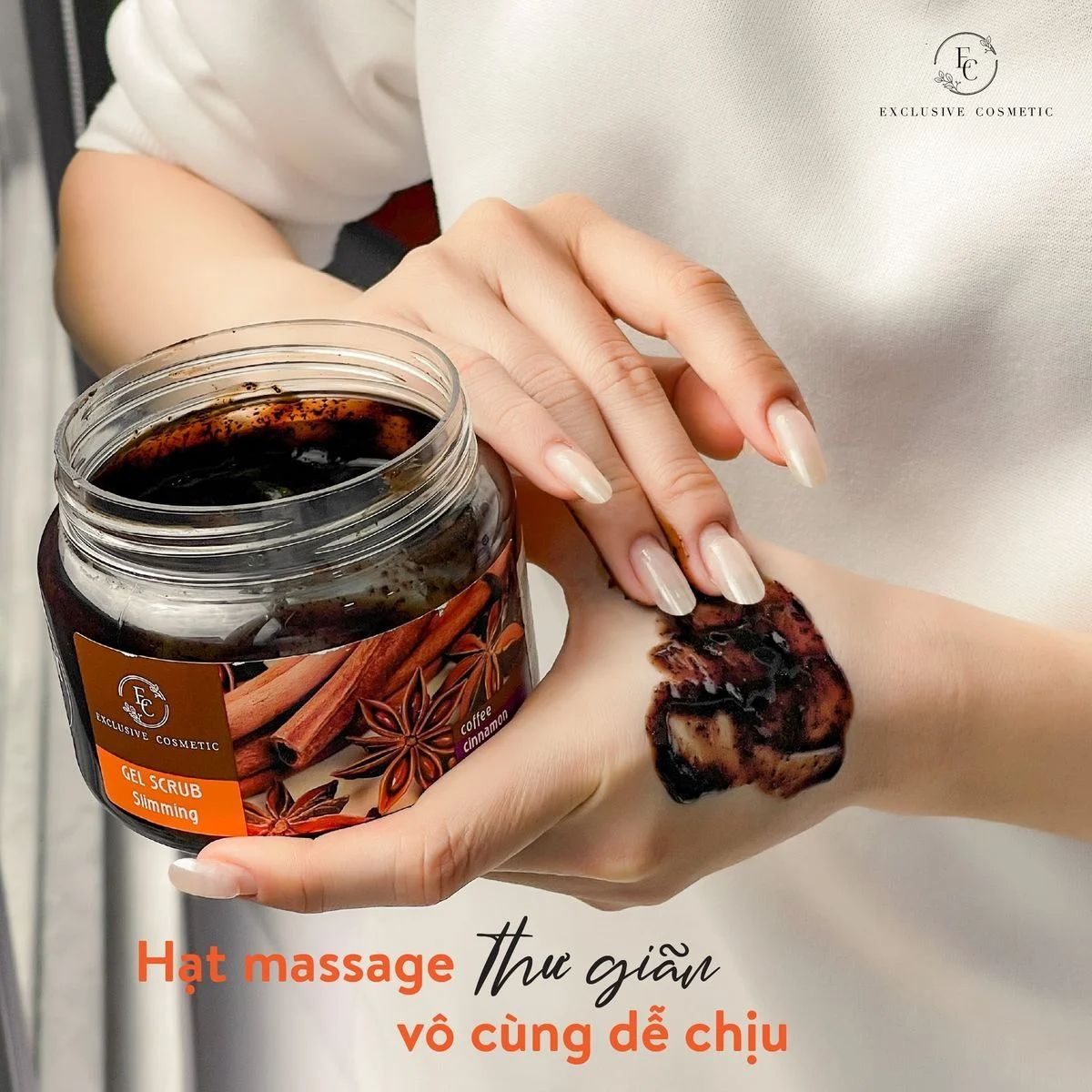 Tẩy Da Chết Body Exclusive Cosmetic Quế Hồi Cafe Gel Scrub Coffee & Cinnamon Cloves 380g