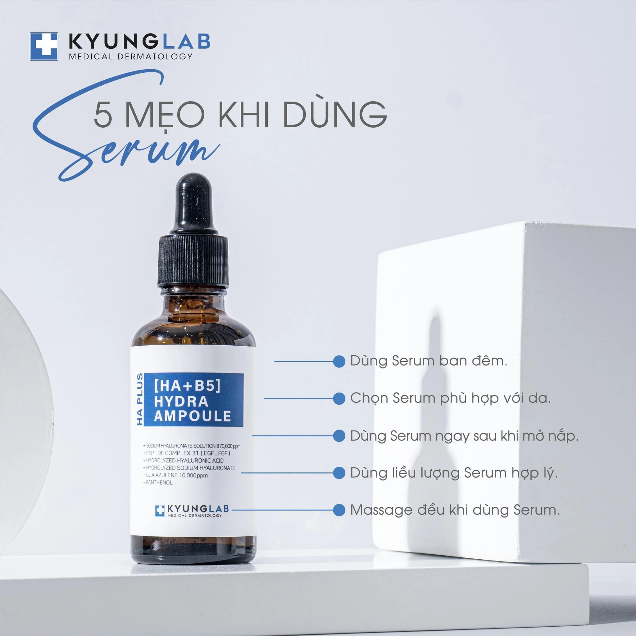 Tinh Chất Cấp Nước Căng Bóng Da Kyung Lab Ha Plus (HA + B5) Hydra Ampoule 50ml