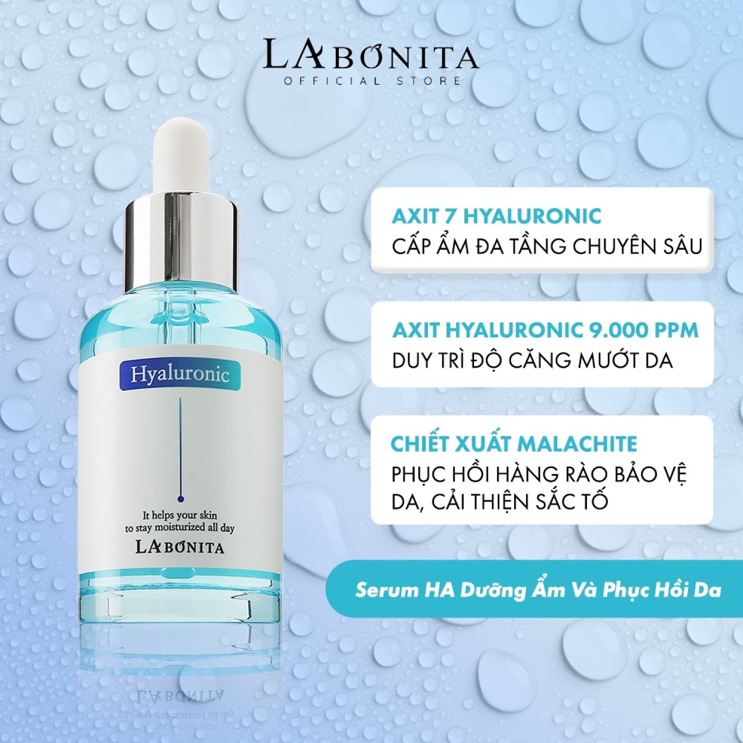 Tinh Chất Dưỡng Ẩm Sáng Da & Tăng Độ Đàn Hồi Da La Bonita Vital Hyaluronic Acid 50ml