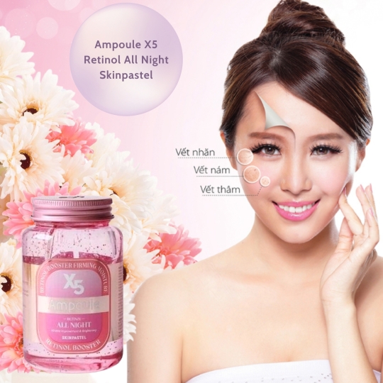Tinh Chất Cấp Ẩm Skin Pastel X5 Retinol All Night Ampoule 250ml