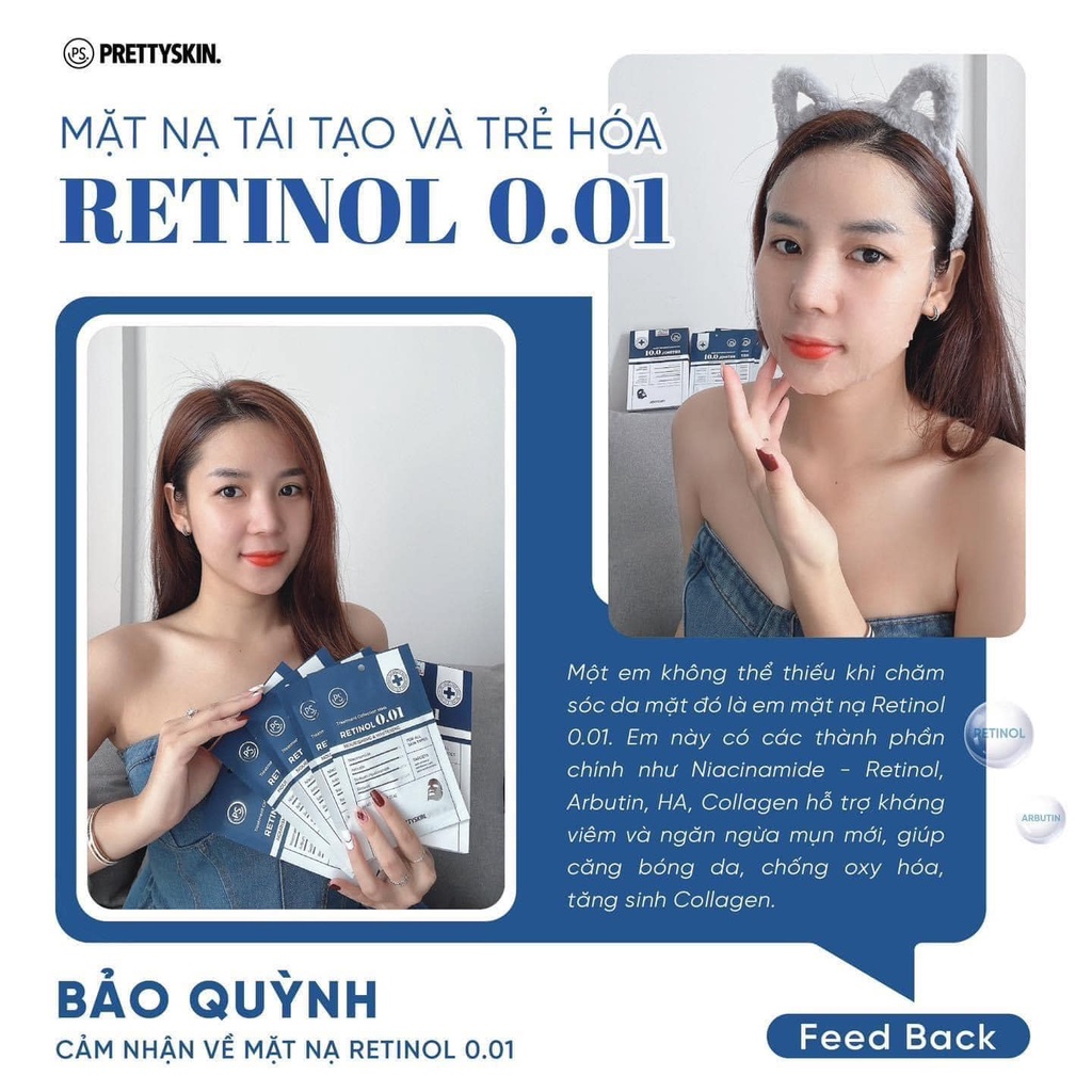 Mặt Nạ Giấy Prettyskin Treatment Collection Mask Retinol 0.01 25ml
