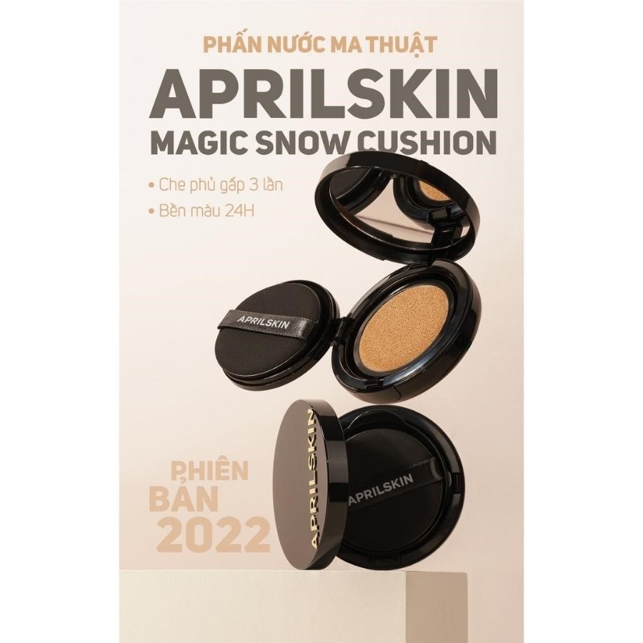 Phấn Nước April Skin Magic Snow Cushion Triple Cover Powder 15g