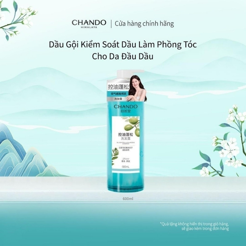 Dầu Gội Đầu Kiểm Soát Dầu, Làm Phồng Tóc Chando Himalaya Oil Control & Volumizing 600ml