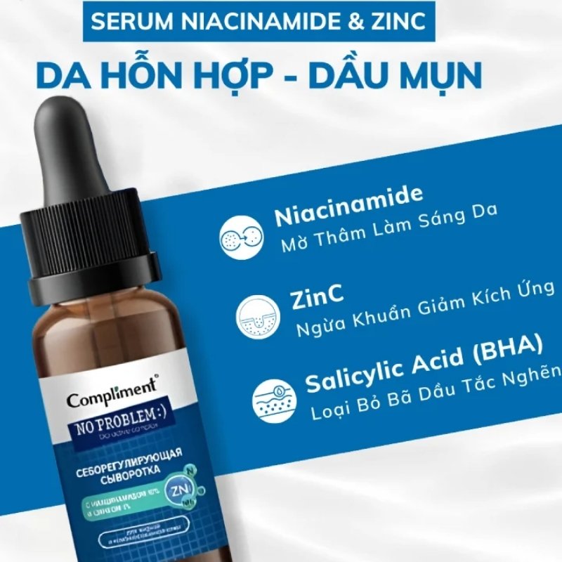 Tinh Chất Compliment No Problem Niacinamide & Zin C 27ml