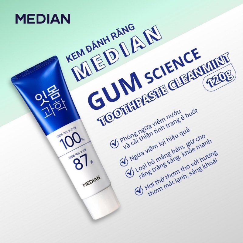 Kem Đánh Răng Median Gum Science Toothpaste Cleanmint 120g (Xanh Dương)