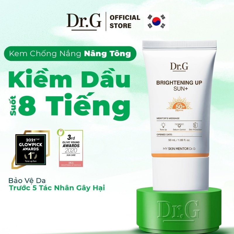Set Kem Chống Nắng Nâng Tone Da Dr.G Brightening Up Sun SPF50+ (50ml + 20ml)