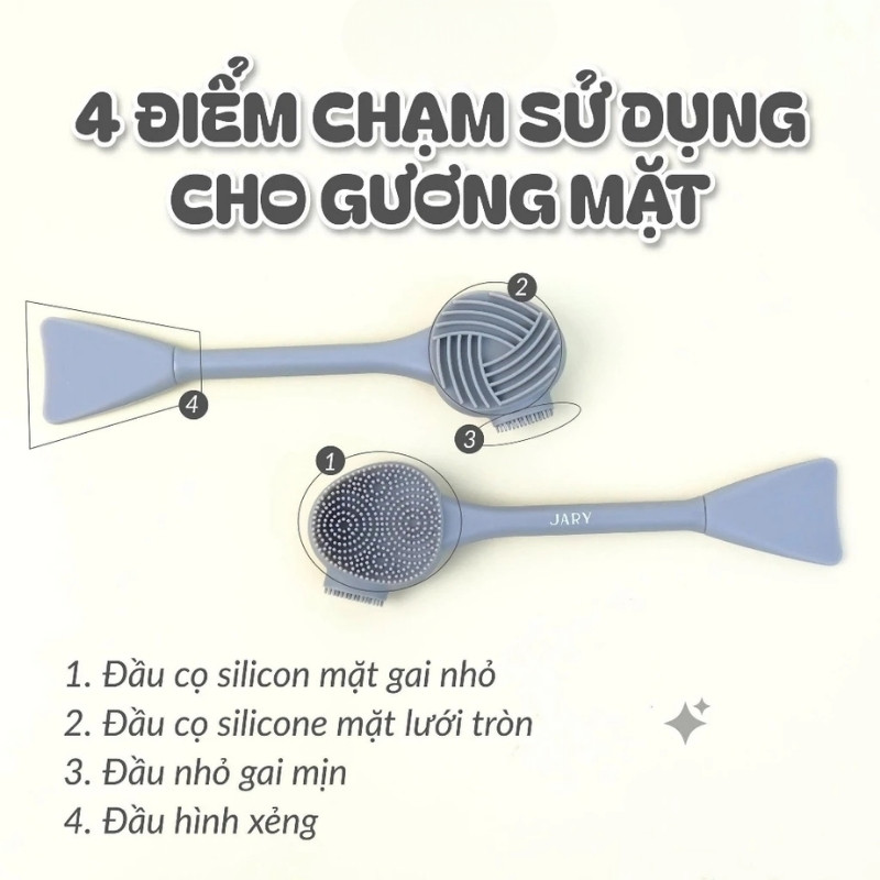 Cọ Rửa Mặt Và Đắp Mặt Nạ Jary 2in1 Silicone Facial Cleansing Brush