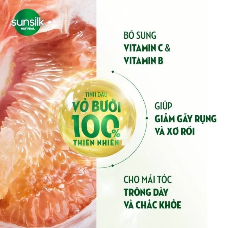 Dầu Xả Sunsilk Tinh Dầu Vỏ Bưởi Thiên Nhiên Ngăn Gãy Rụng Tóc Chai 330ml