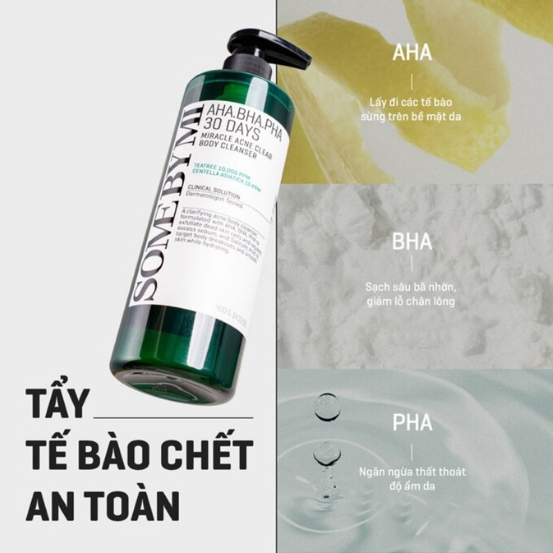 Sữa Tắm Trị Mụn Some By Mi AHA-BHA-PHA 30 Days Miracle Acne 400g (Mẫu Mới)