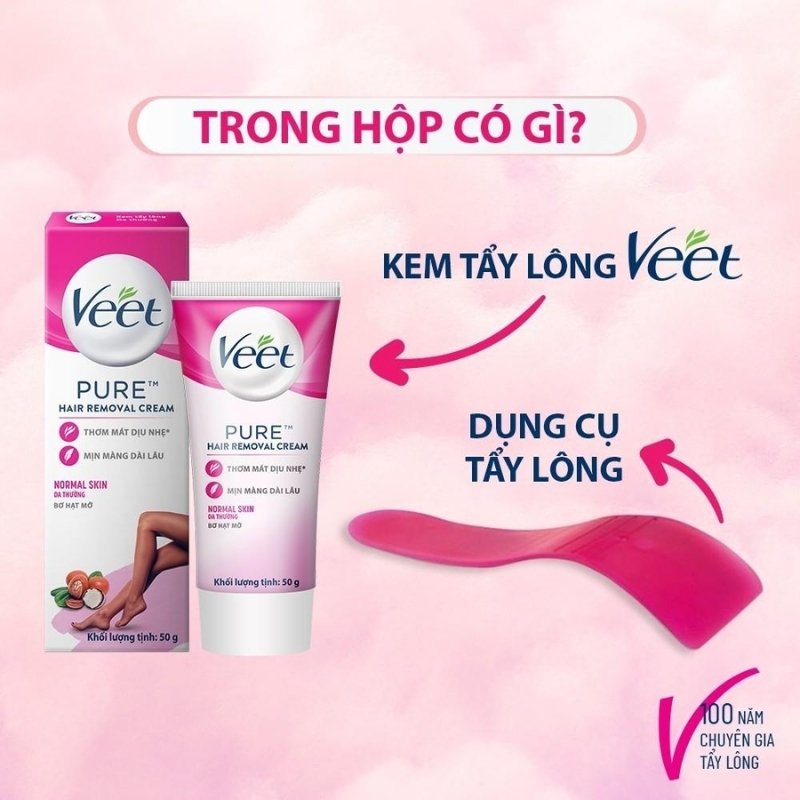 Kem Tẩy Lông Veet Pure Hair Removal Cream - Normal Skin Da Thường 50g