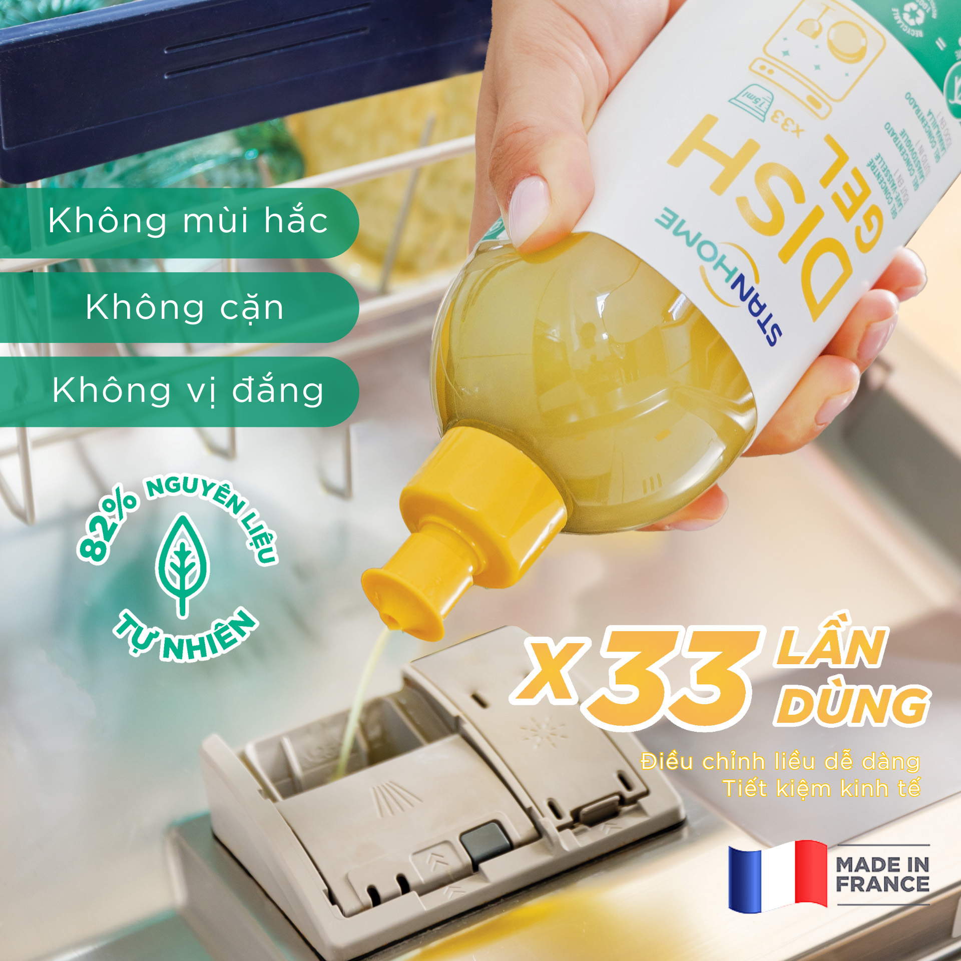 Stanhome Dish gel - Lựa chọn tốt nhất cho máy rửa bát