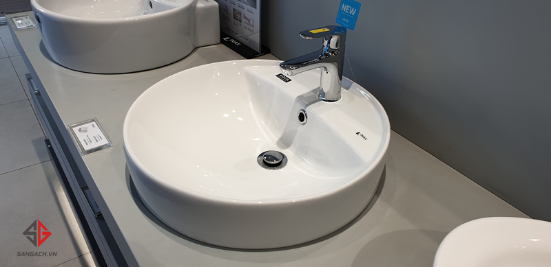 Vòi chậu lavabo inax lfv-1402s nóng lạnh kết hợp chậu rửa lavabo AL-294VFC