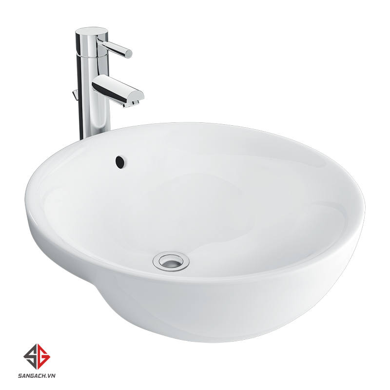 Chậu rửa mặt lavabo bán âm bàn INAX AL-333V hình tròn